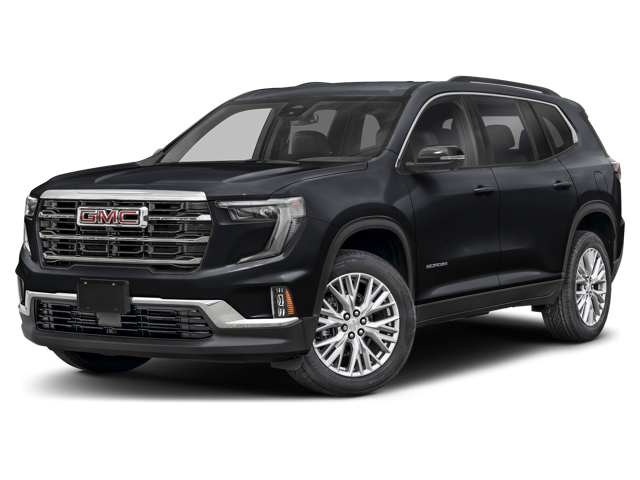 Front three-quarter view of a black 2024 GMC Terrain SUV.